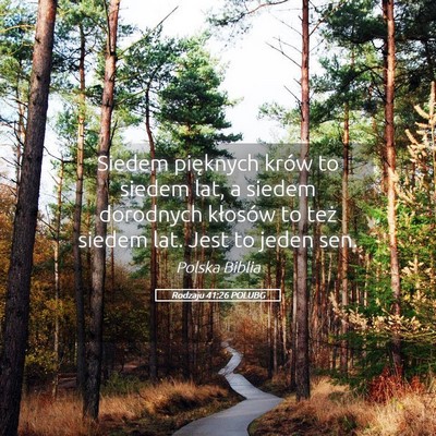 Picture 05 - Rodzaju 41:26 POLUBG - Siedem pięknych krów to siedem lat, a siedem - Bible Verse Picture