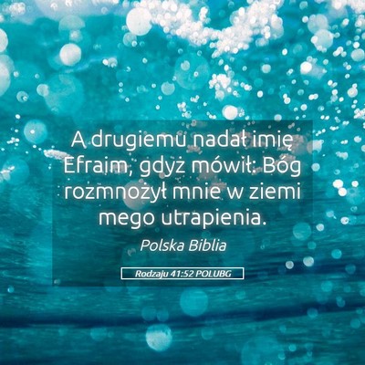 Picture 05 - Rodzaju 41:52 POLUBG - A drugiemu nadał imię Efraim, gdyż mówił: - Bible Verse Picture