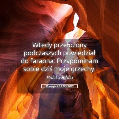 Picture 05 - Rodzaju 41:9 POLUBG - Wtedy przełożony podczaszych powiedział do - Bible Verse Picture