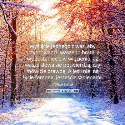 Picture 05 - Rodzaju 42:16 POLUBG - Wyślijcie jednego z was, aby przyprowadził - Bible Verse Picture