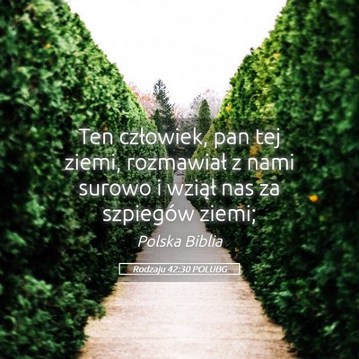 Picture 05 - Rodzaju 42:30 POLUBG - Ten człowiek, pan tej ziemi, rozmawiał z nami - Bible Verse Picture