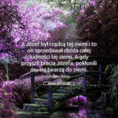 Picture 05 - Rodzaju 42:6 POLUBG - A Józef był rządcą tej ziemi i to on - Bible Verse Picture