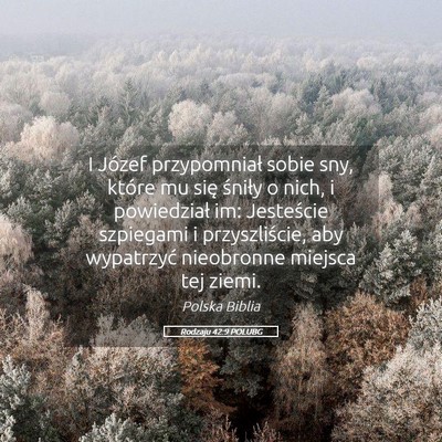 Picture 05 - Rodzaju 42:9 POLUBG - I Józef przypomniał sobie sny, które mu się - Bible Verse Picture