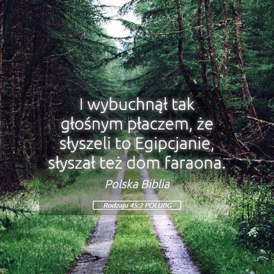 Picture 05 - Rodzaju 45:2 POLUBG - I wybuchnął tak głośnym płaczem, że - Bible Verse Picture