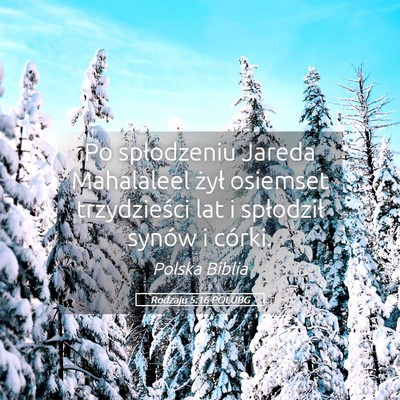 Picture 05 - Rodzaju 5:16 POLUBG - Po spłodzeniu Jareda Mahalaleel żył osiemset - Bible Verse Picture