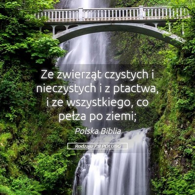 Picture 05 - Rodzaju 7:8 POLUBG - Ze zwierząt czystych i nieczystych i z ptactwa, - Bible Verse Picture
