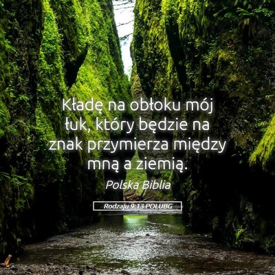 Picture 05 - Rodzaju 9:13 POLUBG - Kładę na obłoku mój łuk, który będzie na - Bible Verse Picture