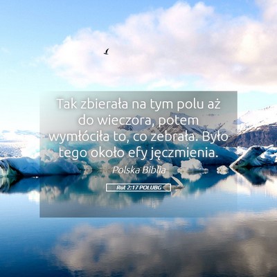 Picture 05 - Rut 2:17 POLUBG - Tak zbierała na tym polu aż do wieczora, potem - Bible Verse Picture