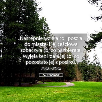 Picture 05 - Rut 2:18 POLUBG - Następnie wzięła to i poszła do miasta, i jej - Bible Verse Picture