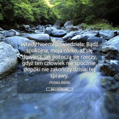 Picture 05 - Rut 3:18 POLUBG - Wtedy Noemi powiedziała: Bądź spokojna, moja - Bible Verse Picture