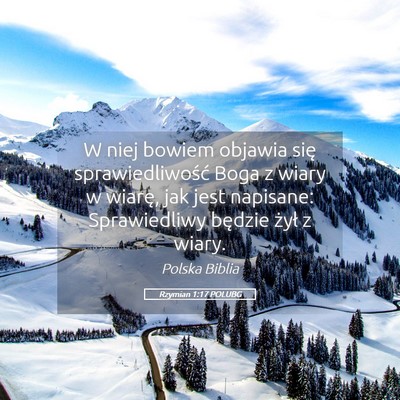 Picture 05 - Rzymian 1:17 POLUBG - W niej bowiem objawia się sprawiedliwość Boga - Bible Verse Picture
