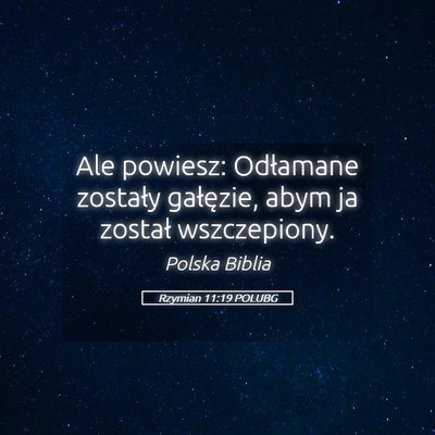 Picture 05 - Rzymian 11:19 POLUBG - Ale powiesz: Odłamane zostały gałęzie, abym - Bible Verse Picture