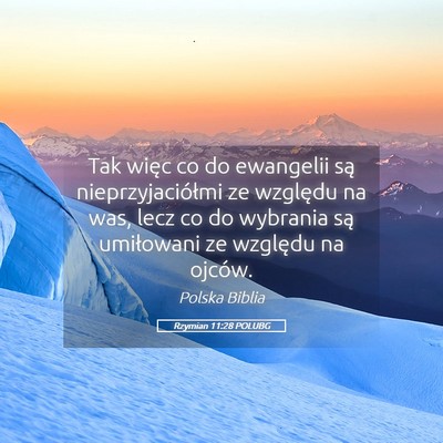 Picture 05 - Rzymian 11:28 POLUBG - Tak więc co do ewangelii są nieprzyjaciółmi - Bible Verse Picture