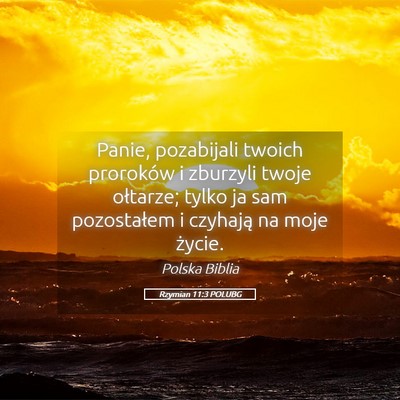 Picture 05 - Rzymian 11:3 POLUBG - Panie, pozabijali twoich proroków i zburzyli - Bible Verse Picture