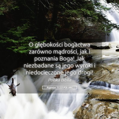Picture 05 - Rzymian 11:33 POLUBG - O głębokości bogactwa zarówno mądrości, jak - Bible Verse Picture