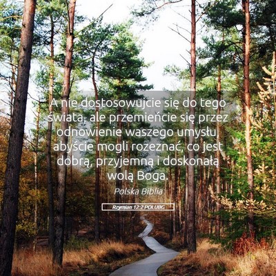 Picture 05 - Rzymian 12:2 POLUBG - A nie dostosowujcie się do tego świata, ale - Bible Verse Picture