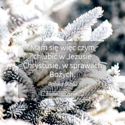 Picture 05 - Rzymian 15:17 POLUBG - Mam się więc czym chlubić w Jezusie - Bible Verse Picture