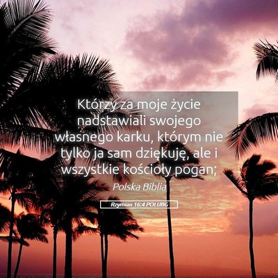 Picture 05 - Rzymian 16:4 POLUBG - Którzy za moje życie nadstawiali swojego - Bible Verse Picture