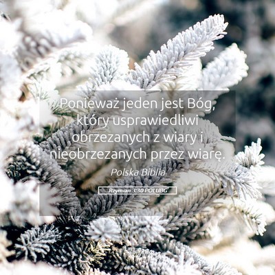 Picture 05 - Rzymian 3:30 POLUBG - Ponieważ jeden jest Bóg, który usprawiedliwi - Bible Verse Picture