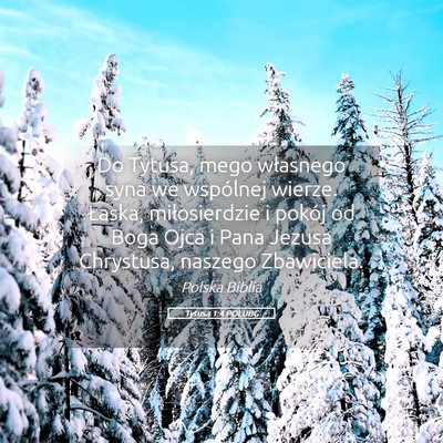 Picture 05 - Tytusa 1:4 POLUBG - Do Tytusa, mego własnego syna we wspólnej - Bible Verse Picture