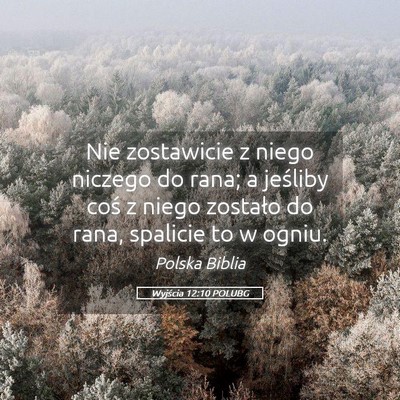 Picture 05 - Wyjścia 12:10 POLUBG - Nie zostawicie z niego niczego do rana; a - Bible Verse Picture