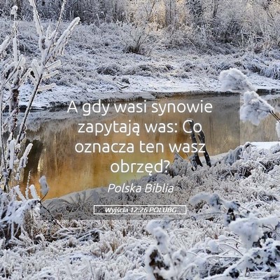 Picture 05 - Wyjścia 12:26 POLUBG - A gdy wasi synowie zapytają was: Co oznacza ten - Bible Verse Picture