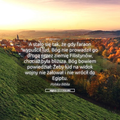 Picture 05 - Wyjścia 13:17 POLUBG - A stało się tak, że gdy faraon wypuścił lud, - Bible Verse Picture
