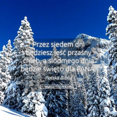 Picture 05 - Wyjścia 13:6 POLUBG - Przez siedem dni będziesz jeść przaśny chleb, - Bible Verse Picture