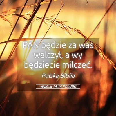 Picture 05 - Wyjścia 14:14 POLUBG - PAN będzie za was walczył, a wy będziecie - Bible Verse Picture