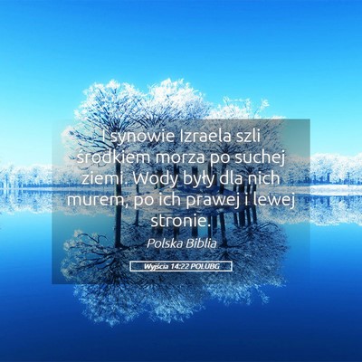 Picture 05 - Wyjścia 14:22 POLUBG - I synowie Izraela szli środkiem morza po suchej - Bible Verse Picture