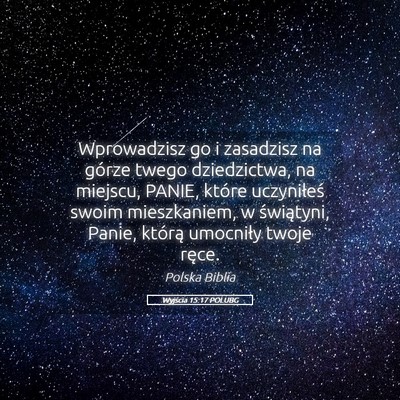 Picture 05 - Wyjścia 15:17 POLUBG - Wprowadzisz go i zasadzisz na górze twego - Bible Verse Picture