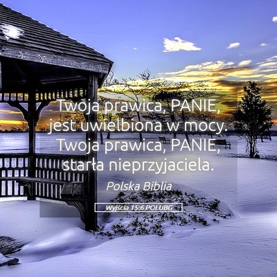 Picture 05 - Wyjścia 15:6 POLUBG - Twoja prawica, PANIE, jest uwielbiona w mocy. - Bible Verse Picture