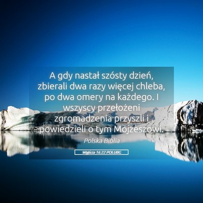 Picture 05 - Wyjścia 16:22 POLUBG - A gdy nastał szósty dzień, zbierali dwa razy - Bible Verse Picture