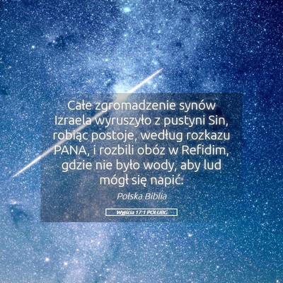 Picture 05 - Wyjścia 17:1 POLUBG - Całe zgromadzenie synów Izraela wyruszyło z - Bible Verse Picture