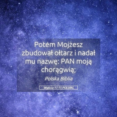 Picture 05 - Wyjścia 17:15 POLUBG - Potem Mojżesz zbudował ołtarz i nadał mu - Bible Verse Picture