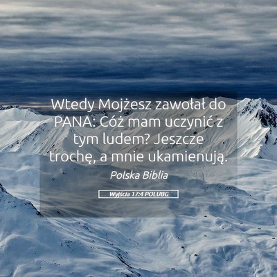 Picture 05 - Wyjścia 17:4 POLUBG - Wtedy Mojżesz zawołał do PANA: Cóż mam - Bible Verse Picture
