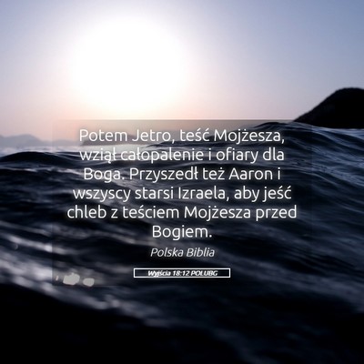 Picture 05 - Wyjścia 18:12 POLUBG - Potem Jetro, teść Mojżesza, wziął - Bible Verse Picture