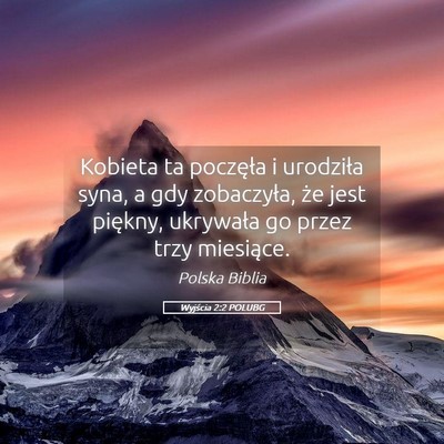 Picture 05 - Wyjścia 2:2 POLUBG - Kobieta ta poczęła i urodziła syna, a gdy - Bible Verse Picture