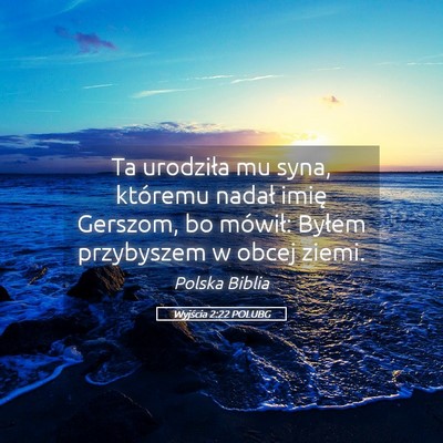 Picture 05 - Wyjścia 2:22 POLUBG - Ta urodziła mu syna, któremu nadał imię - Bible Verse Picture