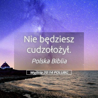 Picture 05 - Wyjścia 20:14 POLUBG - Nie będziesz - Bible Verse Picture