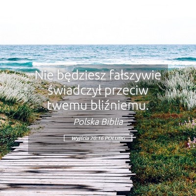 Picture 05 - Wyjścia 20:16 POLUBG - Nie będziesz fałszywie świadczył przeciw - Bible Verse Picture