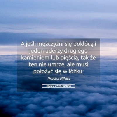 Picture 05 - Wyjścia 21:18 POLUBG - A jeśli mężczyźni się pokłócą i jeden - Bible Verse Picture