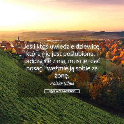 Picture 05 - Wyjścia 22:16 POLUBG - Jeśli ktoś uwiedzie dziewicę, która nie jest - Bible Verse Picture