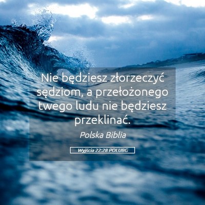 Picture 05 - Wyjścia 22:28 POLUBG - Nie będziesz złorzeczyć sędziom, a - Bible Verse Picture