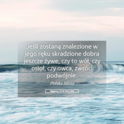 Picture 05 - Wyjścia 22:4 POLUBG - Jeśli zostaną znalezione w jego ręku - Bible Verse Picture