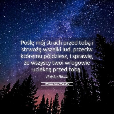 Picture 05 - Wyjścia 23:27 POLUBG - Poślę mój strach przed tobą i strwożę - Bible Verse Picture