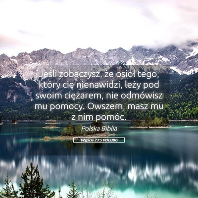 Picture 05 - Wyjścia 23:5 POLUBG - Jeśli zobaczysz, że osioł tego, który cię - Bible Verse Picture