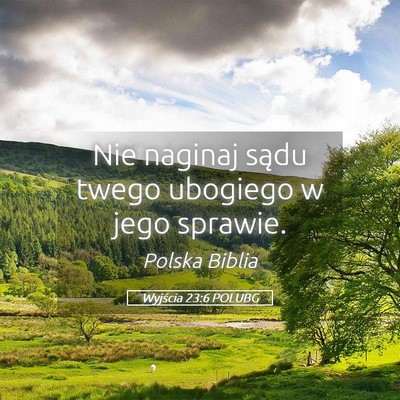 Picture 05 - Wyjścia 23:6 POLUBG - Nie naginaj sądu twego ubogiego w jego - Bible Verse Picture