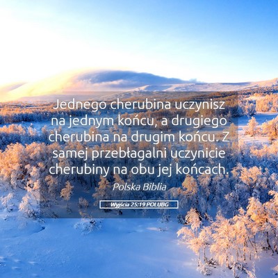 Picture 05 - Wyjścia 25:19 POLUBG - Jednego cherubina uczynisz na jednym końcu, a - Bible Verse Picture