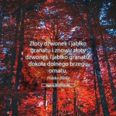 Picture 05 - Wyjścia 28:34 POLUBG - Złoty dzwonek i jabłko granatu i znowu złoty - Bible Verse Picture